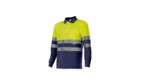 POLO DE ALTA VISIBILIDADE DE MANGA COMPRIDA BICOLOR 160gr/m2 4XL 5XL