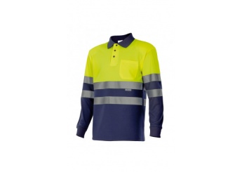 POLO DE ALTA VISIBILIDADE DE MANGA COMPRIDA BICOLOR 160gr/m2 4XL 5XL