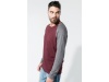 Sweatshirt BIO bicolor de homem com decote redondo e mangas raglan