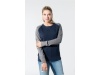 Sweatshirt BIO bicolor de senhora com decote redondo e mangas raglan