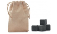 Set 4 cubos de gelo de pedra reutilizveis ​​em bolsa ROCKS