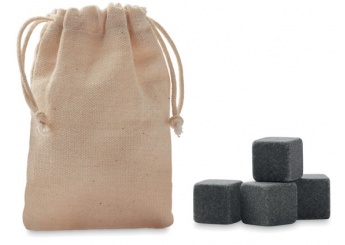 Set 4 cubos de gelo de pedra reutilizveis ​​em bolsa ROCKS