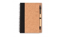 Bloco de capa de cortia + caneta reciclada SONORA PLUSCORK