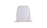 Mochila pequena em algodo biolgico com cordes Branco