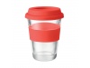 Copo 350ml de vidro com tampa e pega em silicone ASTOGLASS