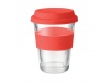 Copo 350ml de vidro com tampa e pega em silicone ASTOGLASS