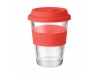 Copo 350ml de vidro com tampa e pega em silicone ASTOGLASS