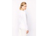 T-shirt de senhora decote redondo de manga comprida Branco