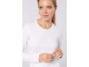 T-shirt de senhora decote redondo de manga comprida Branco