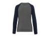 Sweatshirt BIO bicolor de senhora com decote redondo e mangas raglan