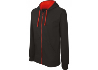 Casaco sweatshirt com capuz em contraste