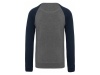 Sweatshirt BIO bicolor de homem com decote redondo e mangas raglan