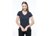 T-shirt de senhora com decote V de manga curta Supima