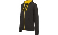 Casaco sweatshirt de senhora com capuz em contraste