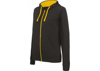 Casaco sweatshirt de senhora com capuz em contraste