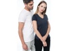 T-shirt de senhora com decote V de manga curta Supima