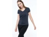 T-shirt de senhora com decote V de manga curta Supima