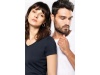 T-shirt de senhora com decote V de manga curta Supima