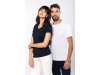 T-shirt de senhora com decote V de manga curta Supima