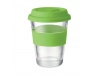 Copo 350ml de vidro com tampa e pega em silicone ASTOGLASS