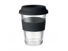Copo 350ml de vidro com tampa e pega em silicone ASTOGLASS