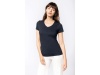 T-shirt de senhora com decote V de manga curta Supima