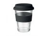 Copo 350ml de vidro com tampa e pega em silicone ASTOGLASS