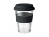 Copo 350ml de vidro com tampa e pega em silicone ASTOGLASS