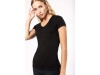 T-shirt de senhora com decote V de manga curta Supima