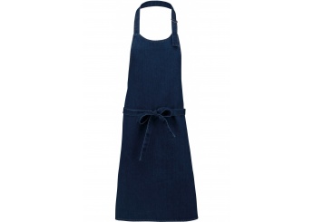 Avental de algodo sem bolso Denim