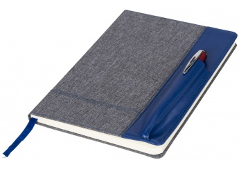 Bloco de notas A5 jaspeada com aspecto lateral similar a couro Heathered