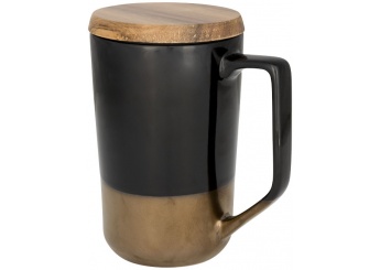 Caneca de cermica com tampa de madeira Tahoe