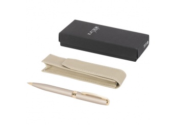 Caneta com bolsa de couro Pearl