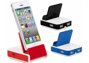 Suporte para Telemvel + HUB 3 Portas USB INDUX