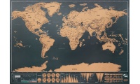 Mapa mundi para raspar em papel cromado