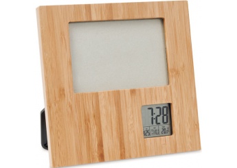 Moldura com estao meteorolgica em bambu ZENFRAME