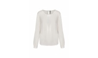 Blusa de senhora em crepe de manga comprida
