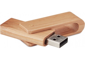 USB 16GB com capa protetora de bambu