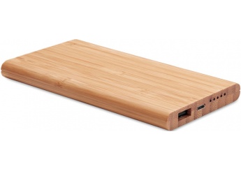 PowerBank wireless de 6000mAh com revestimento de bambu ARENA