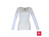 T-shirt de Manga Comprida branca Senhora 150gr/m2 BUCHAREST
