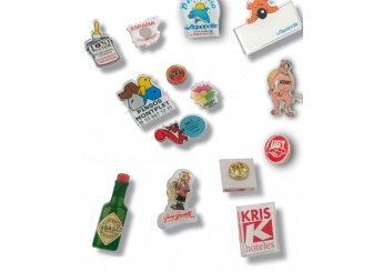 Pins transparentes de metacrilato