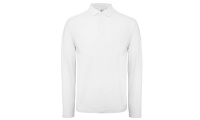Polo Manga Comprida B&C ID.001 180g Branco