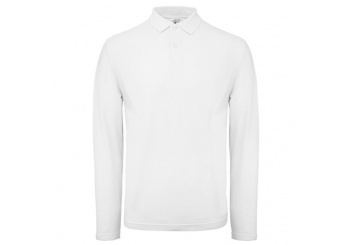 Polo Manga Comprida B&C ID.001 180g Branco