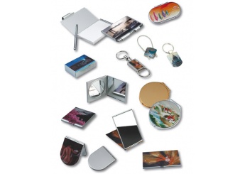 Porta-chaves com imagem directa sobre metal