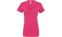 T-shirt de senhora com decote em V profundo