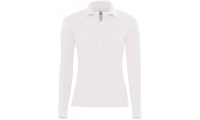 Polo piqu Safran de senhora de manga comprida SAFRAN LSL PURE WOMEN Branco