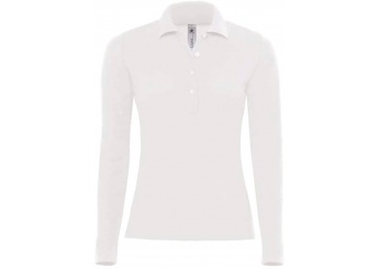 Polo piqu Safran de senhora de manga comprida SAFRAN LSL PURE WOMEN Branco
