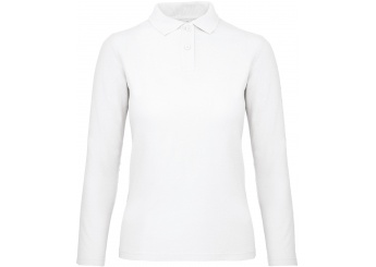 Polo de senhora ID.001 manga comprida Branco 3XL