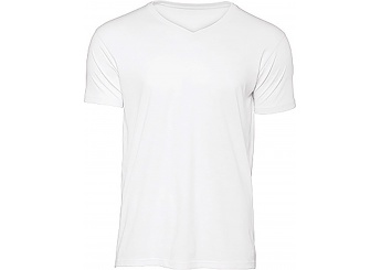T-shirt Organic Inspire de homem com decote em V Branca