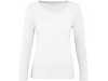 T-shirt Inspire de senhora bio de manga comprida Branca